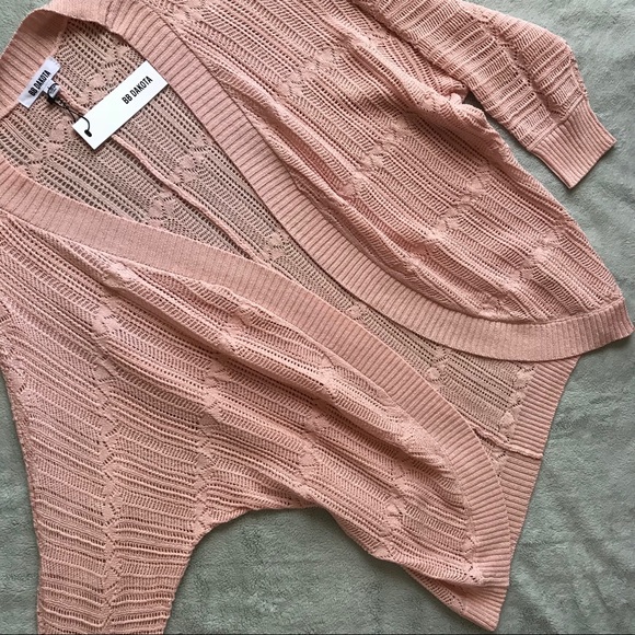 BB Dakota Sweaters - NWT BB Dakota Valerie Open Knit Cardigan Pink